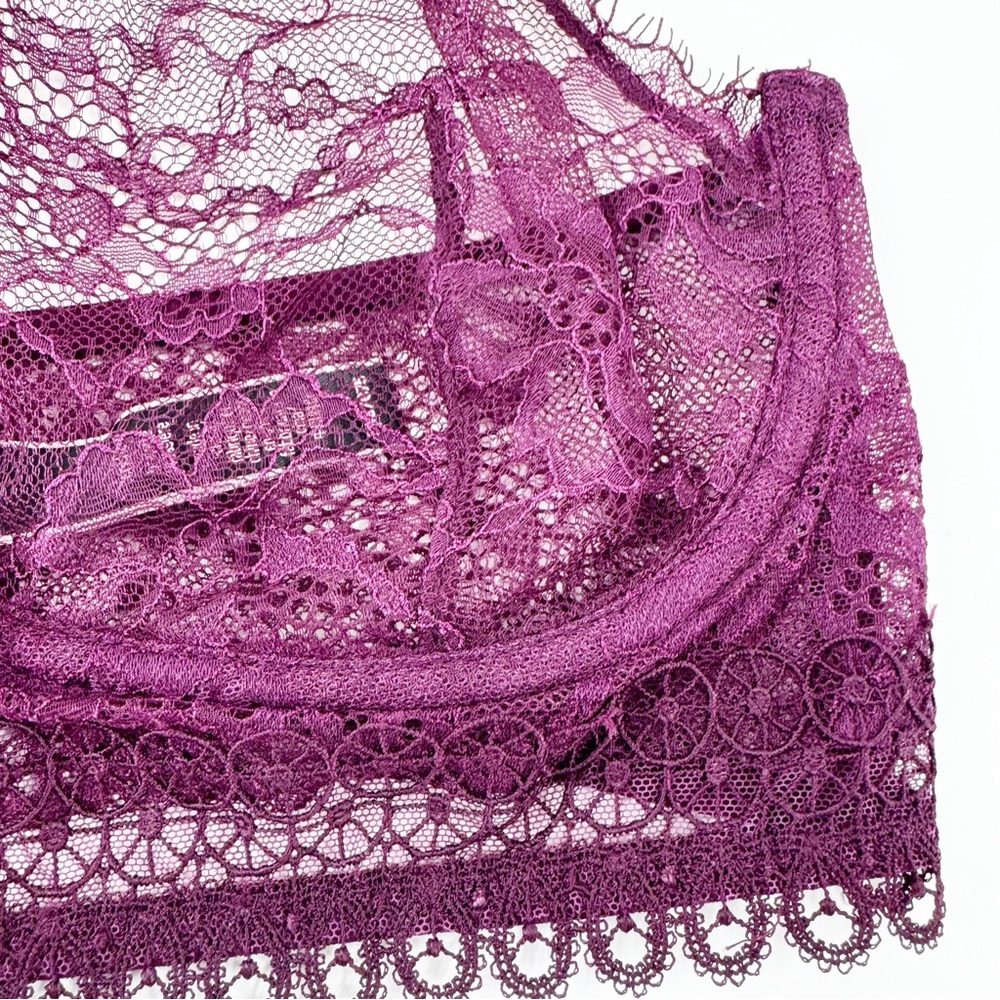 ✅ Victoria's Secret Very Sexy High Neck‎ Lace Bralette 34B Purple - Picture 4 of 7